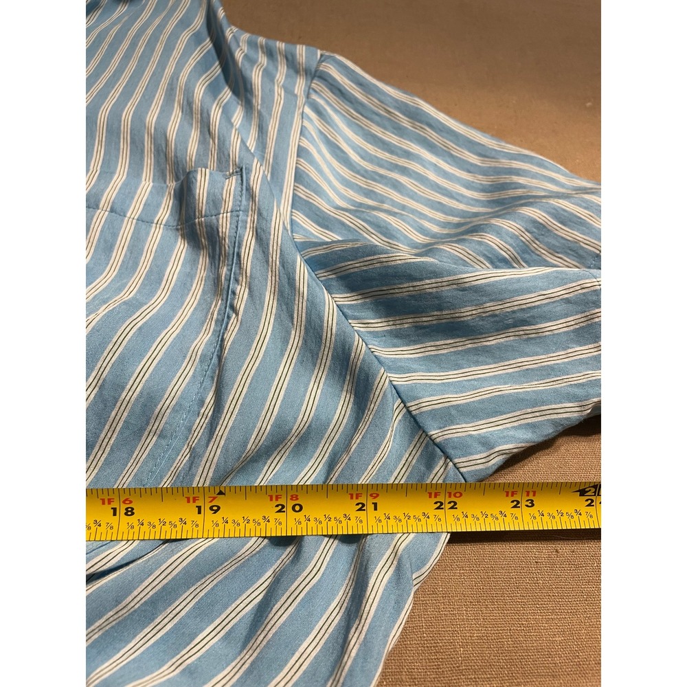 NWT Banana Republic Factory Midi Shirt Dress Size XL Blue White Sash Pockets - Picture 4 of 13